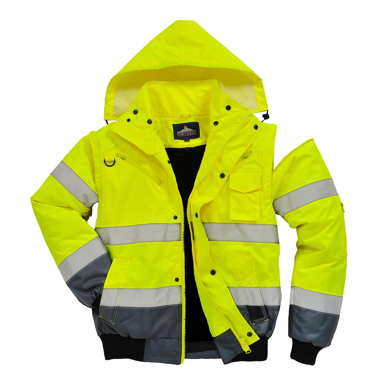 High Visibility Heavyweight Fur Lined Bomber Jacket Portwest - UC465